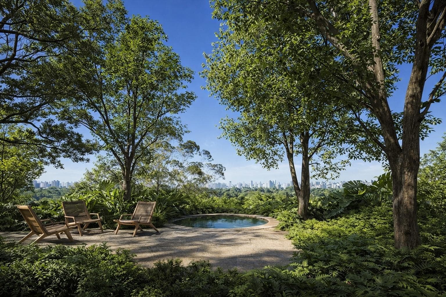 Praça arborizada — paisagismo de Rodrigo Oliveira